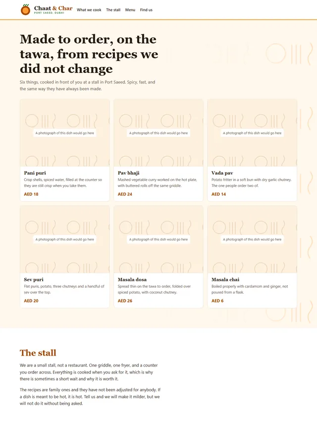The Chaat & Char prototype